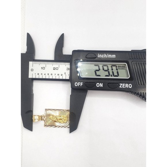 14k Gold  Two Tone Virgen De Guadalupe, Our Lady of Guadalupe Square Medal Penda - Picture 11 of 14